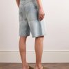 Straight-Leg Belted Denim Shorts - BK