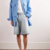 Straight-Leg Belted Denim Shorts - OU