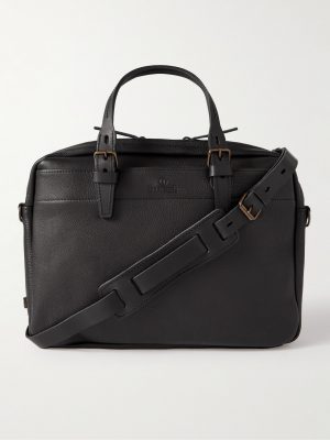 Folder Vegetable-Tanned Textured-Leather Messenger Bag
