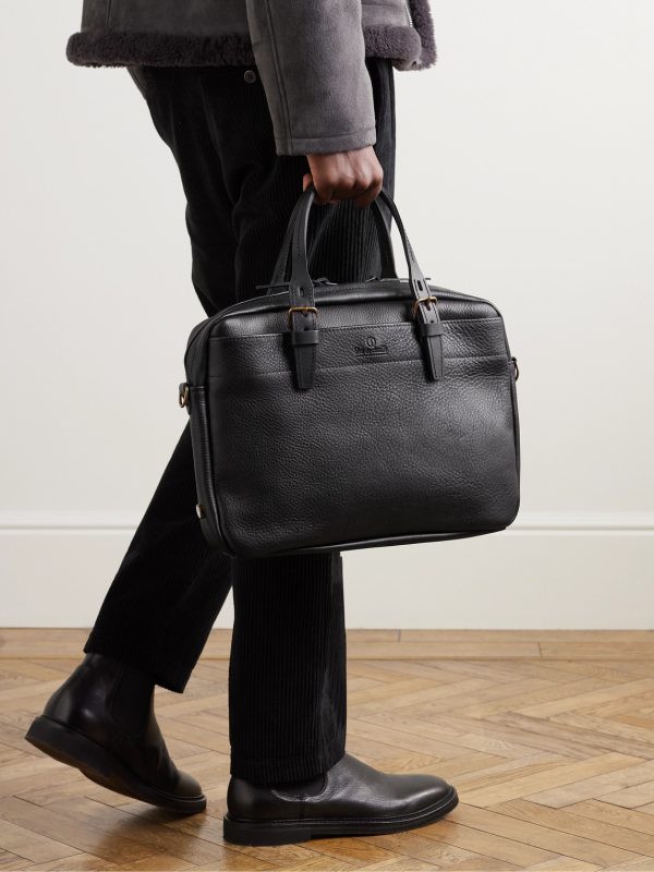 Folder Vegetable-Tanned Textured-Leather Messenger Bag - OU Folder Vegetable-Tanned Textured-Leather Messenger Bag - OU