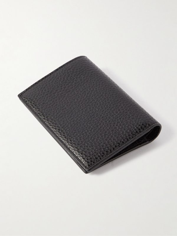 Tiny Cassandre Logo-Appliquéd Full-Grain Leather Bifold Wallet - BK Tiny Cassandre Logo-Appliquéd Full-Grain Leather Bifold Wallet - BK