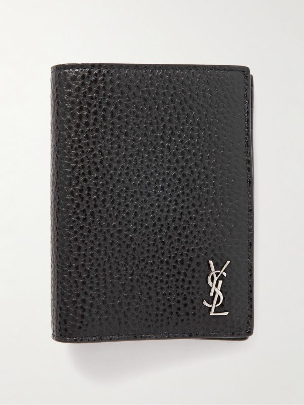 Tiny Cassandre Logo-Appliquéd Full-Grain Leather Bifold Wallet Tiny Cassandre Logo-Appliquéd Full-Grain Leather Bifold Wallet
