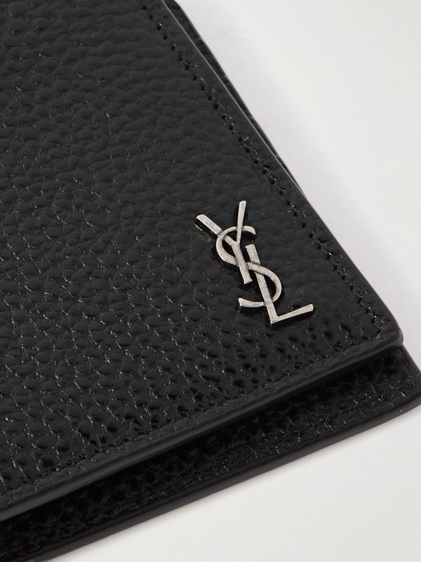 Tiny Cassandre Logo-Appliquéd Full-Grain Leather Billfold Wallet - CU Tiny Cassandre Logo-Appliquéd Full-Grain Leather Billfold Wallet - CU