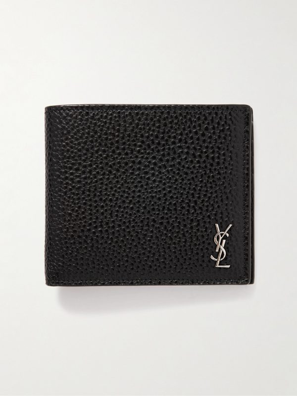 Tiny Cassandre Logo-Appliquéd Full-Grain Leather Billfold Wallet Tiny Cassandre Logo-Appliquéd Full-Grain Leather Billfold Wallet