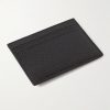 Tiny Cassandre Logo-Appliquéd Full-Grain Leather Cardholder - BK Tiny Cassandre Logo-Appliquéd Full-Grain Leather Cardholder - BK