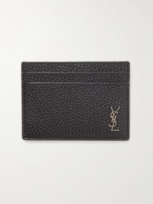 Tiny Cassandre Logo-Appliquéd Full-Grain Leather Cardholder Tiny Cassandre Logo-Appliquéd Full-Grain Leather Cardholder