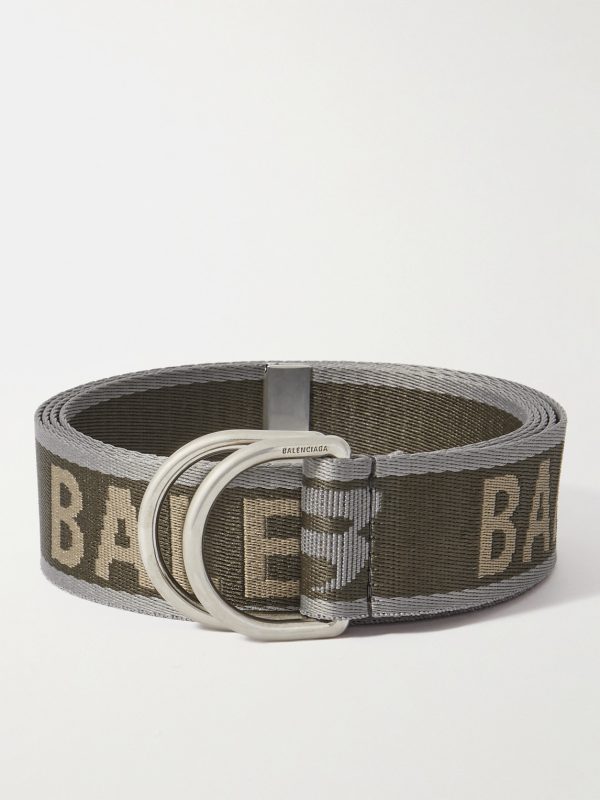 3.5cm Logo-Jacquard Canvas Belt