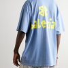 Oversized Distressed Logo-Print Cotton-Jersey T-Shirt - BK