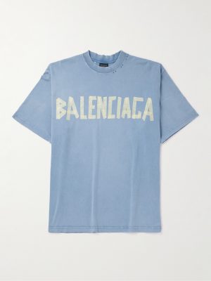 Oversized Distressed Logo-Print Cotton-Jersey T-Shirt Oversized Distressed Logo-Print Cotton-Jersey T-Shirt