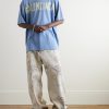 Oversized Distressed Logo-Print Cotton-Jersey T-Shirt - OU