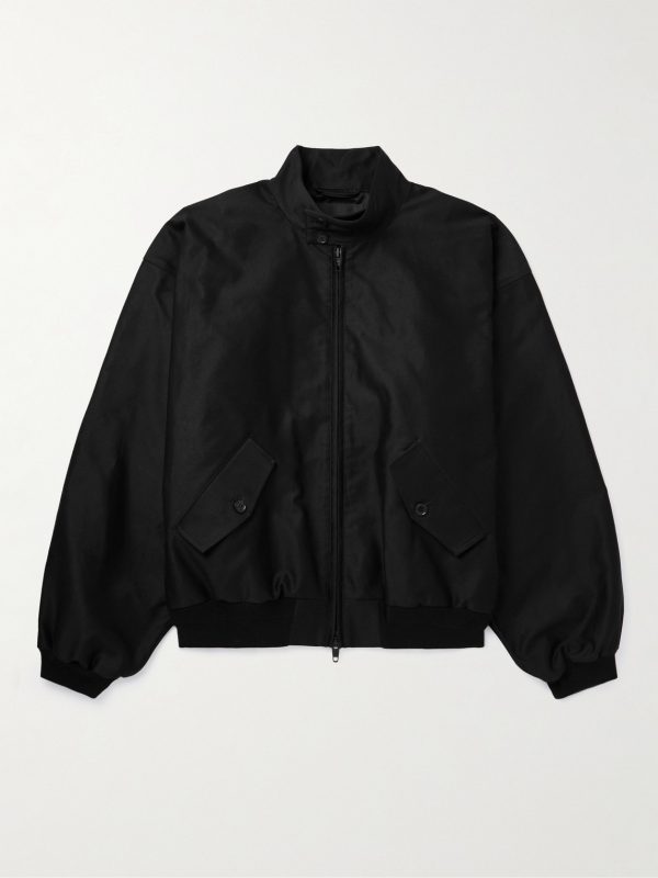 Oversized Cotton-Shell Harrington Jacket