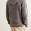 Ribbed Cashmere Zip-Up Hoodie - BK Ribbed Cashmere Zip-Up Hoodie - BK