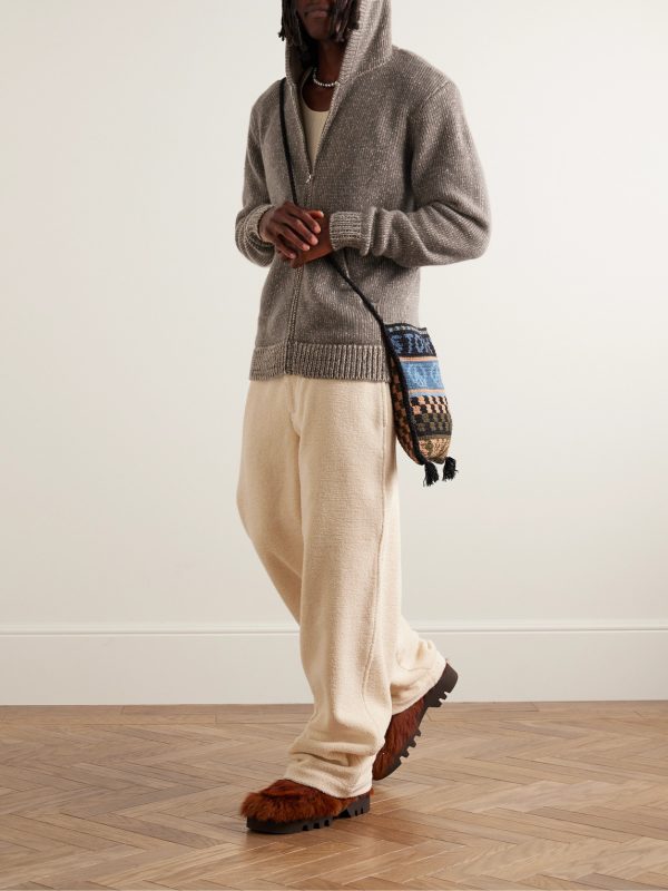 Ribbed Cashmere Zip-Up Hoodie - OU Ribbed Cashmere Zip-Up Hoodie - OU
