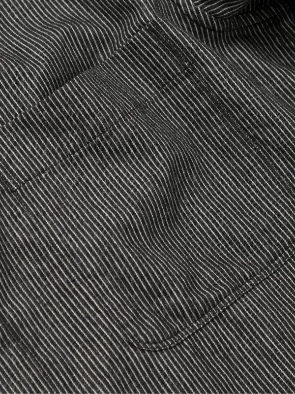 Pinstriped Cotton-Flannel Shirt - E1 Pinstriped Cotton-Flannel Shirt - E1