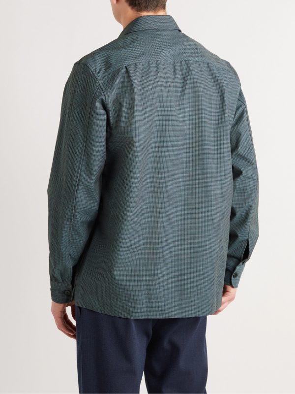 Puppytooth Virgin Wool and Cotton-Blend Overshirt - BK Puppytooth Virgin Wool and Cotton-Blend Overshirt - BK