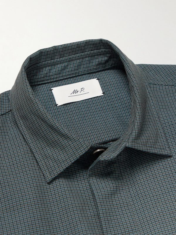 Puppytooth Virgin Wool and Cotton-Blend Overshirt - CU Puppytooth Virgin Wool and Cotton-Blend Overshirt - CU