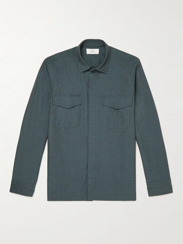 Puppytooth Virgin Wool and Cotton-Blend Overshirt Puppytooth Virgin Wool and Cotton-Blend Overshirt