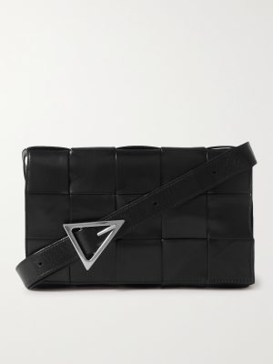 Cassette Intrecciato Leather Messenger Bag