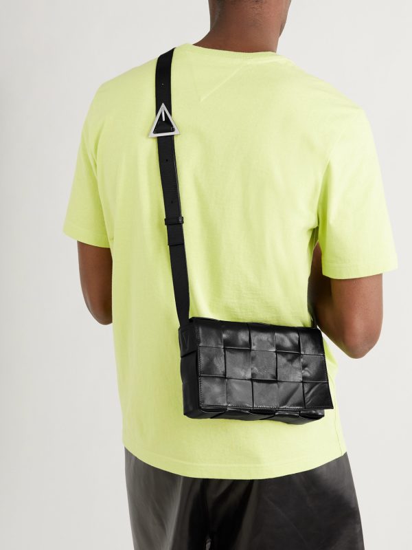 Cassette Intrecciato Leather Messenger Bag - OU Cassette Intrecciato Leather Messenger Bag - OU