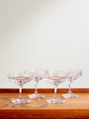 Roebling Set of Four Crystal Champagne Coupes Roebling Set of Four Crystal Champagne Coupes