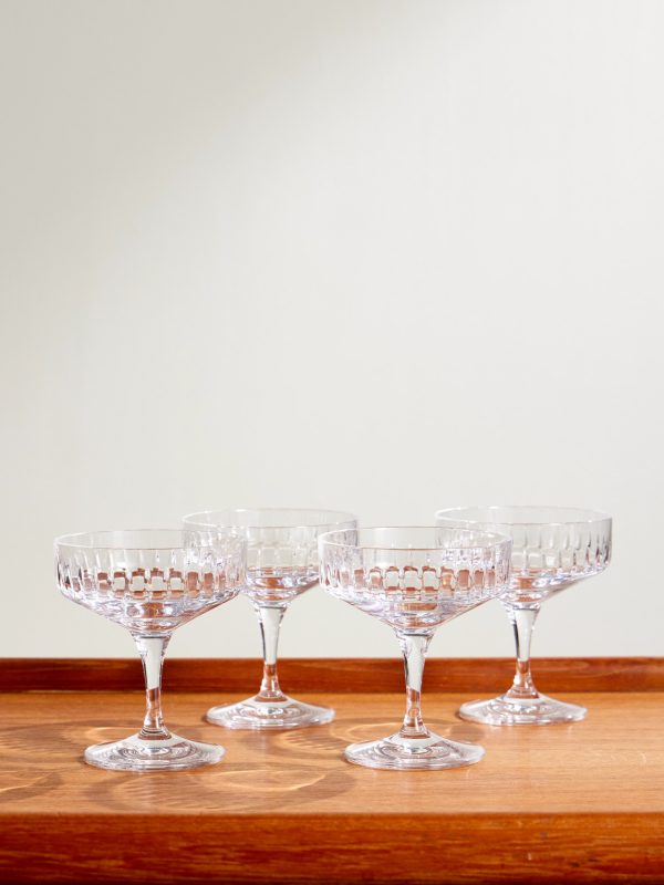 Roebling Set of Four Crystal Champagne Coupes Roebling Set of Four Crystal Champagne Coupes