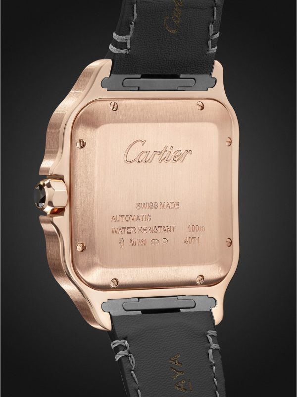 Santos Automatic 39.8mm 18-Karat Rose Gold Interchangeable Alligator and Leather Watch, Ref. No. WGSA0011 - BK Santos Automatic 39.8mm 18-Karat Rose Gold Interchangeable Alligator and Leather Watch, Ref. No. WGSA0011 - BK