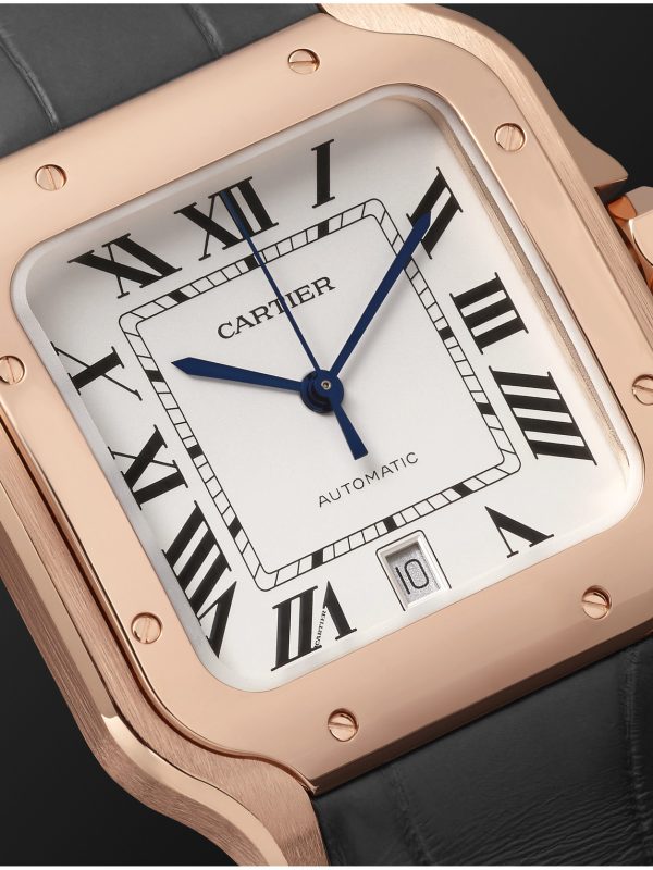 Santos Automatic 39.8mm 18-Karat Rose Gold Interchangeable Alligator and Leather Watch, Ref. No. WGSA0011 - CU Santos Automatic 39.8mm 18-Karat Rose Gold Interchangeable Alligator and Leather Watch, Ref. No. WGSA0011 - CU