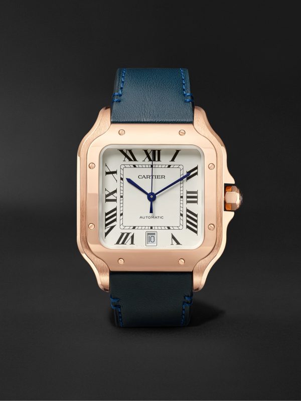 Santos Automatic 39.8mm 18-Karat Rose Gold Interchangeable Alligator and Leather Watch, Ref. No. WGSA0011 - E2 Santos Automatic 39.8mm 18-Karat Rose Gold Interchangeable Alligator and Leather Watch, Ref. No. WGSA0011 - E2