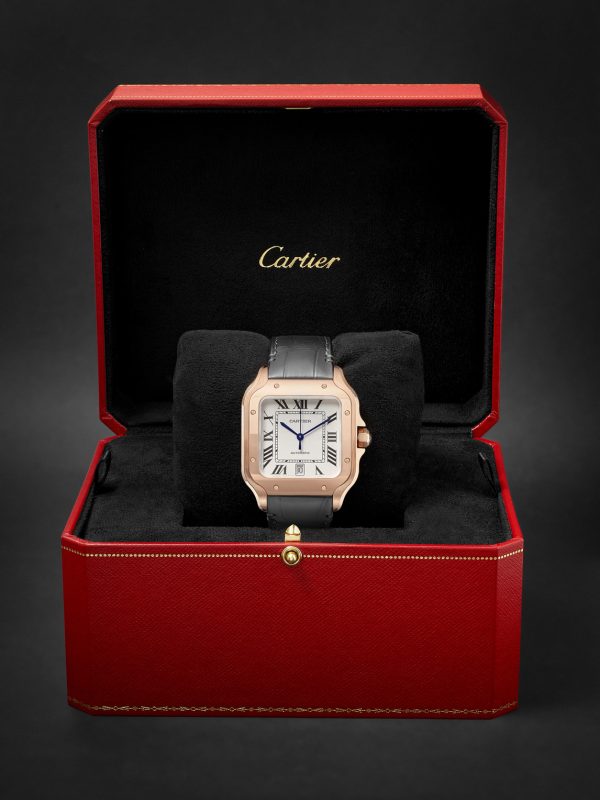 Santos Automatic 39.8mm 18-Karat Rose Gold Interchangeable Alligator and Leather Watch, Ref. No. WGSA0011 - E4 Santos Automatic 39.8mm 18-Karat Rose Gold Interchangeable Alligator and Leather Watch, Ref. No. WGSA0011 - E4