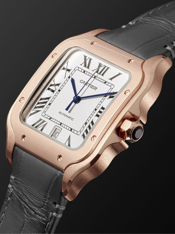 Santos Automatic 39.8mm 18-Karat Rose Gold Interchangeable Alligator and Leather Watch, Ref. No. WGSA0011 - FR Santos Automatic 39.8mm 18-Karat Rose Gold Interchangeable Alligator and Leather Watch, Ref. No. WGSA0011 - FR