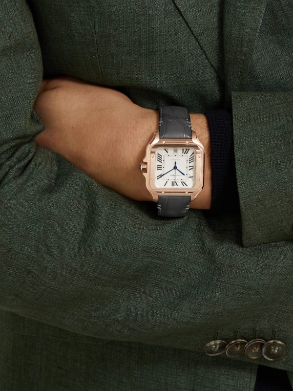 Santos Automatic 39.8mm 18-Karat Rose Gold Interchangeable Alligator and Leather Watch, Ref. No. WGSA0011 - OU Santos Automatic 39.8mm 18-Karat Rose Gold Interchangeable Alligator and Leather Watch, Ref. No. WGSA0011 - OU