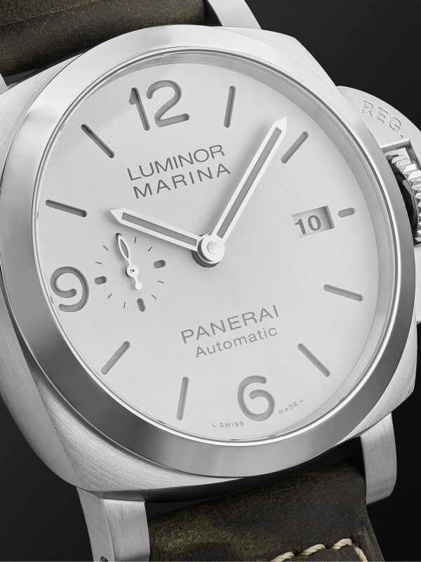 Luminor Marina Automatic 44mm Stainless Steel and Leather Watch, Ref. No. PAM01314 - CU
