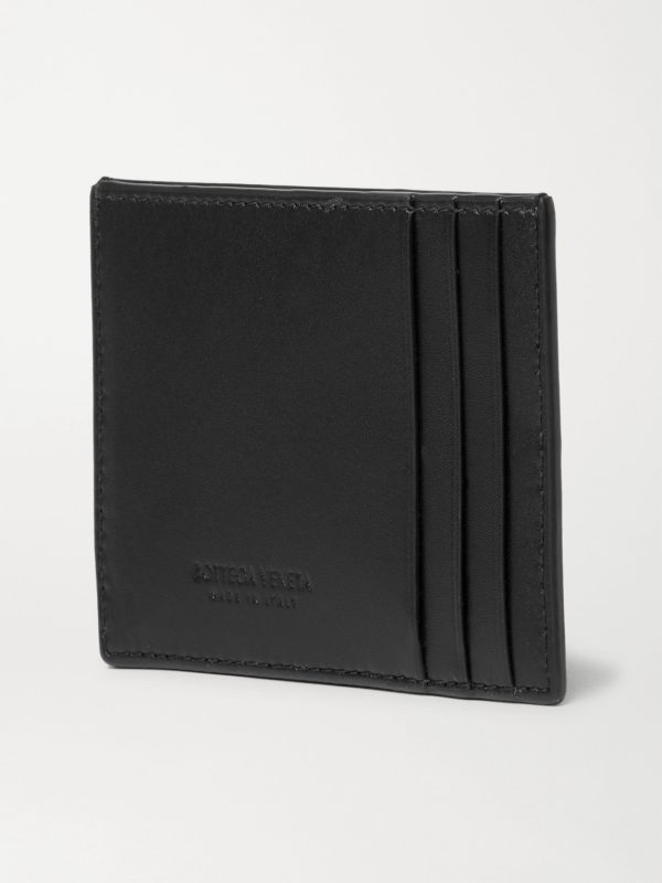 Intrecciato Leather Cardholder - BK Intrecciato Leather Cardholder - BK