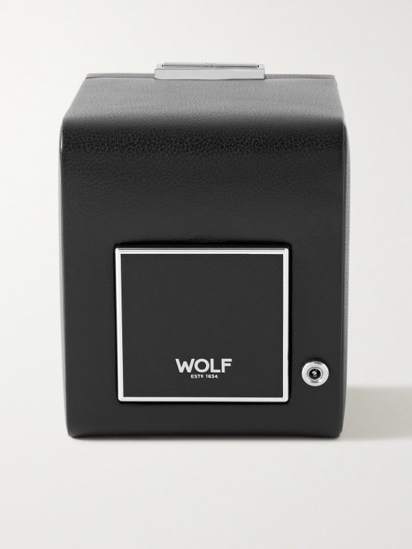 Roadster Full-Grain Vegan Leather Single Watch Winder - BK Roadster Full-Grain Vegan Leather Single Watch Winder - BK
