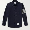 Button-Down Collar Striped Cotton-Flannel Shirt Button-Down Collar Striped Cotton-Flannel Shirt