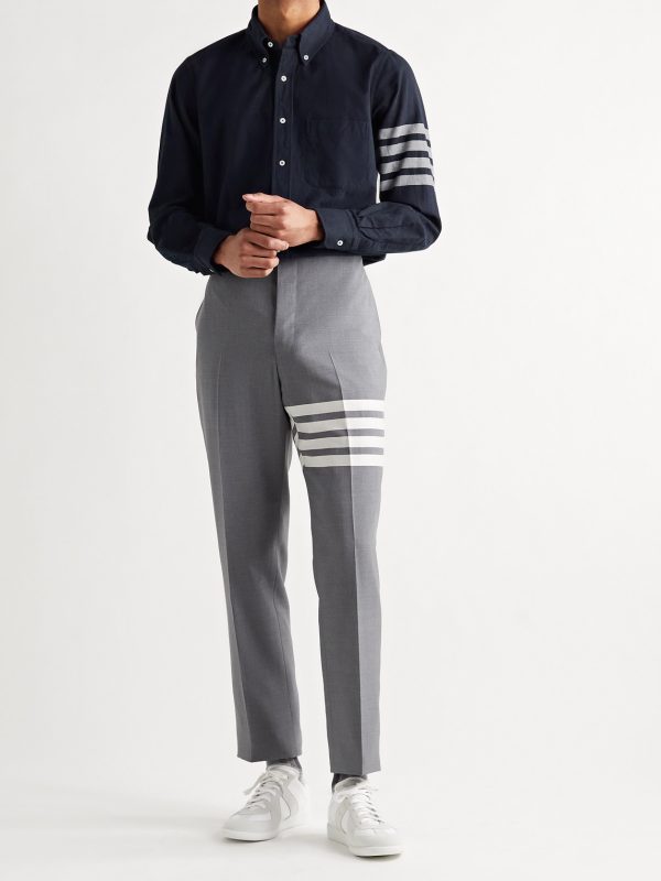 Button-Down Collar Striped Cotton-Flannel Shirt - OU Button-Down Collar Striped Cotton-Flannel Shirt - OU