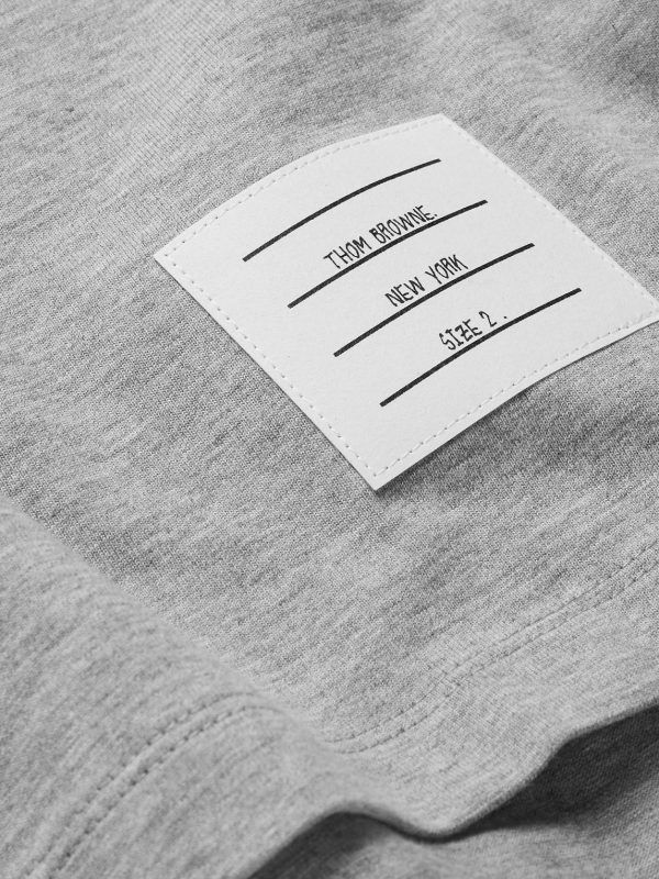 Grosgrain-Trimmed Mélange Cotton-Jersey T-Shirt - E1 Grosgrain-Trimmed Mélange Cotton-Jersey T-Shirt - E1