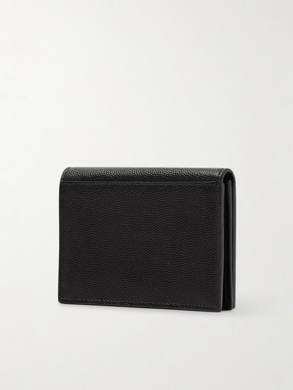 Pebble-Grain Leather Billfold Wallet - BK