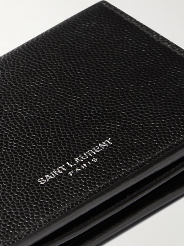 Pebble-Grain Leather Billfold Wallet - CU