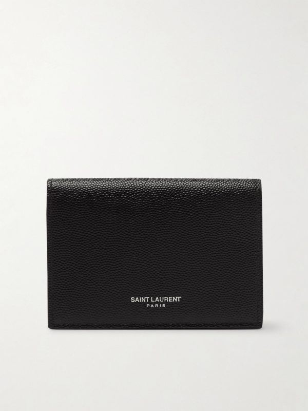 Pebble-Grain Leather Billfold Wallet