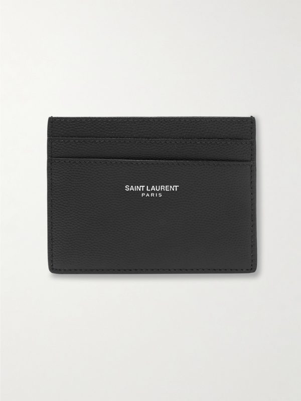 Logo-Print Pebble-Grain Leather Cardholder Logo-Print Pebble-Grain Leather Cardholder