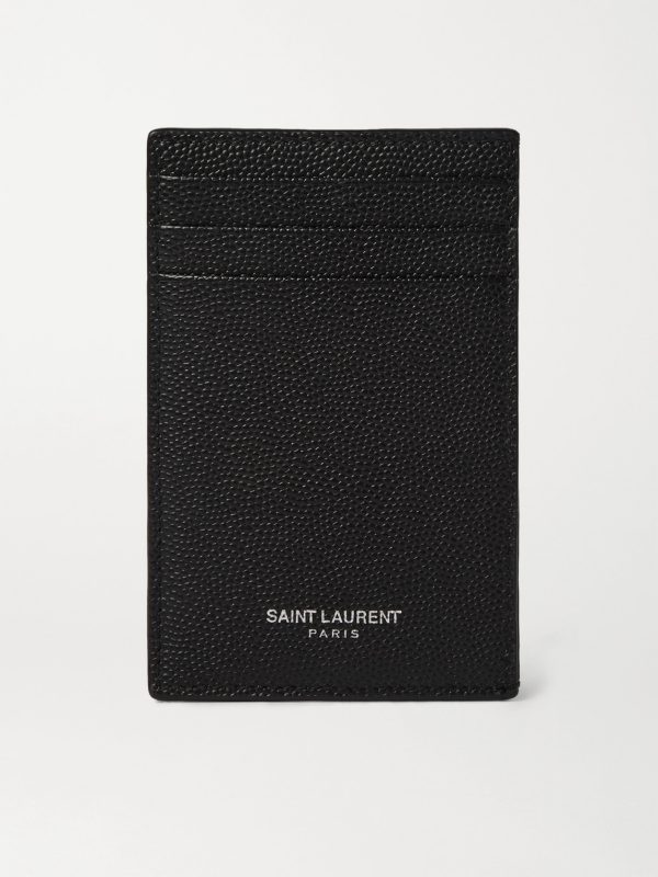 Pebble-Grain Leather Cardholder with Money Clip Pebble-Grain Leather Cardholder with Money Clip