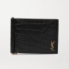 Logo-Appliquéd Croc-Effect Leather Billfold Wallet with Money Clip Logo-Appliquéd Croc-Effect Leather Billfold Wallet with Money Clip