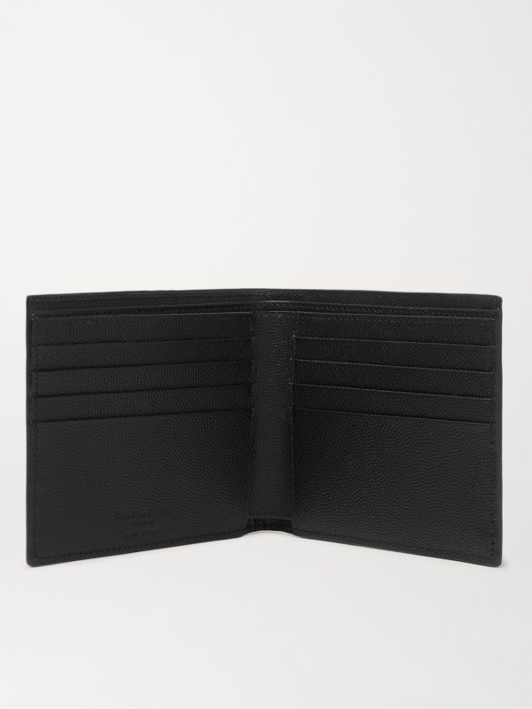 Logo-Print Pebble-Grain Leather Billfold Wallet - E1 Logo-Print Pebble-Grain Leather Billfold Wallet - E1