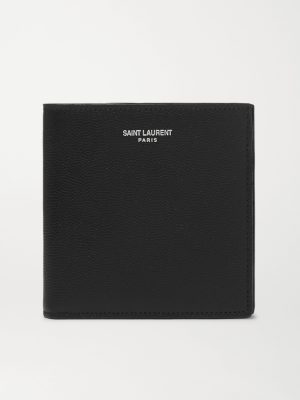 Logo-Print Pebble-Grain Leather Billfold Wallet