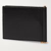 Logo-Appliquéd Leather Billfold Wallet with Money Clip - BK