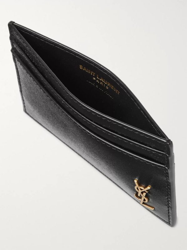 Logo-Appliquéd Leather Cardholder - E1 Logo-Appliquéd Leather Cardholder - E1