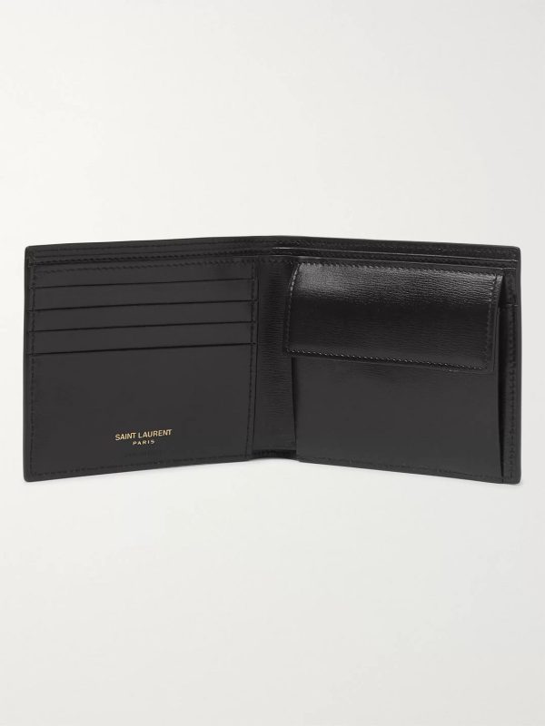 Logo-Appliquéd Leather Billfold Wallet - E1 Logo-Appliquéd Leather Billfold Wallet - E1