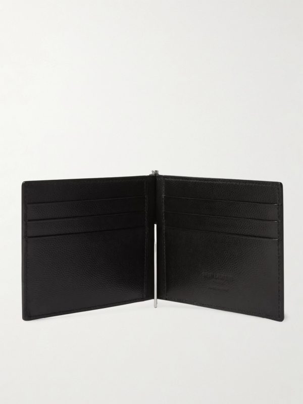 Pebble-Grain Leather Billfold Wallet with Money Clip - E1 Pebble-Grain Leather Billfold Wallet with Money Clip - E1