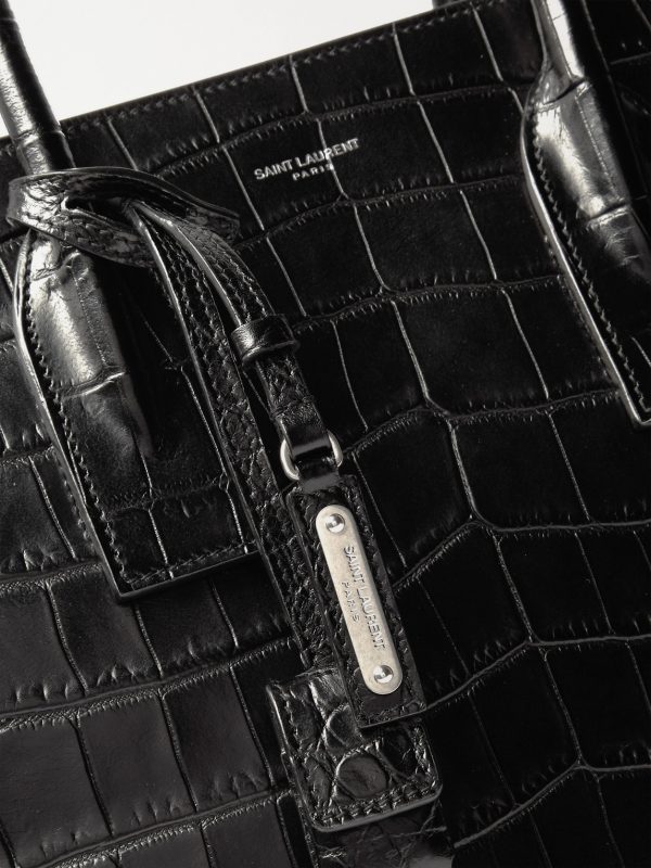 Croc-Effect Leather Tote Bag - CU